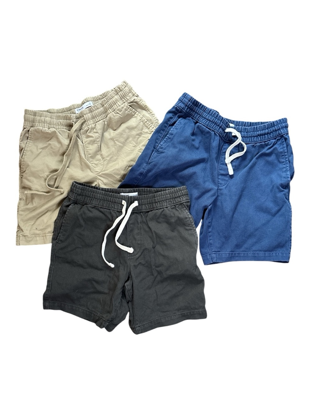 Sonoma Men's 7” XS Shorts Uniform School Cotton Drawstring Blue, Black, Tan